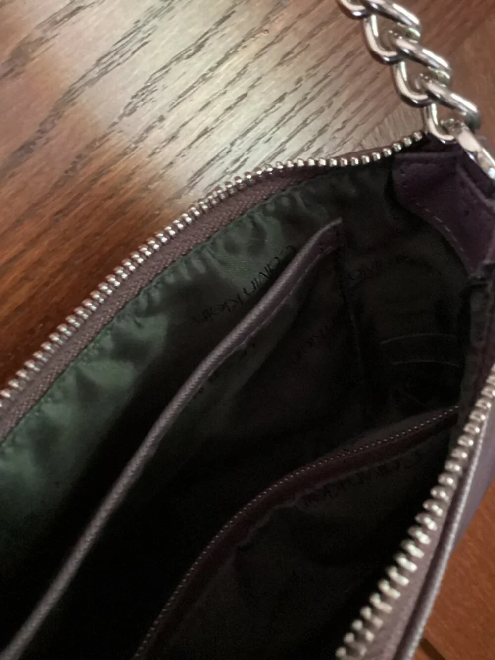 Calvin Klein Purple Cross body bag purse silver accents (preowned)